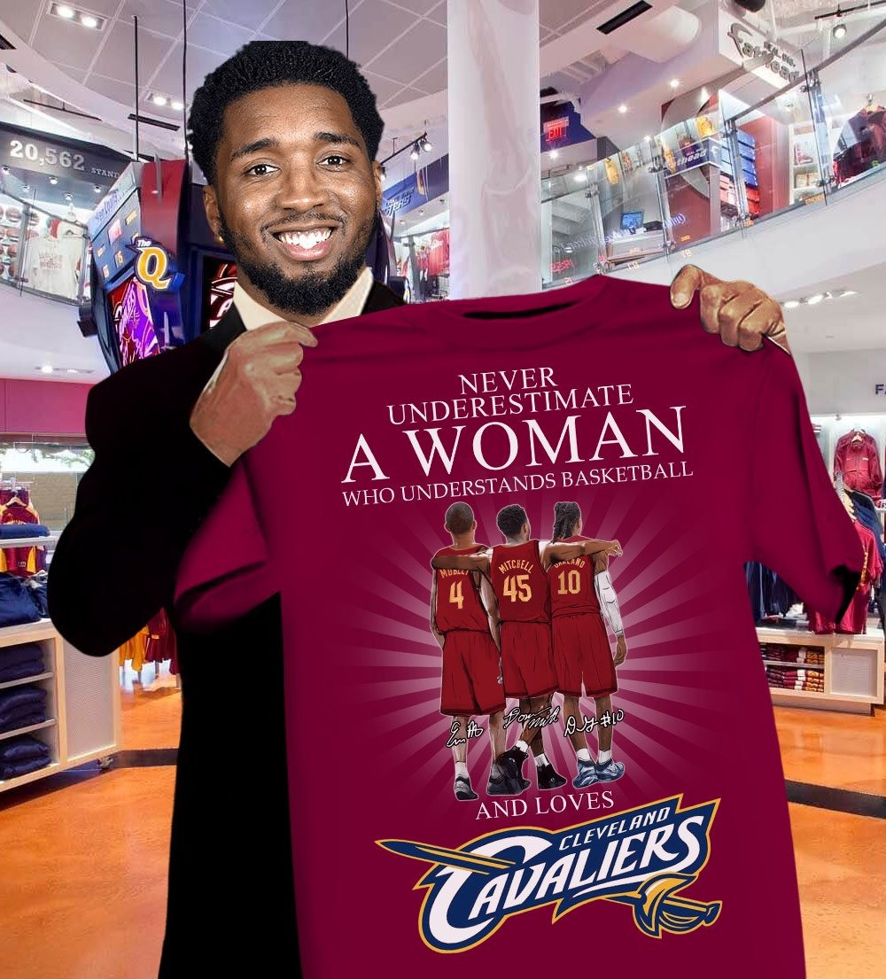 Never Underestimate A Woman Who Loves Cleveland Cavaliers Shirt Basketball Gifts For Her-1