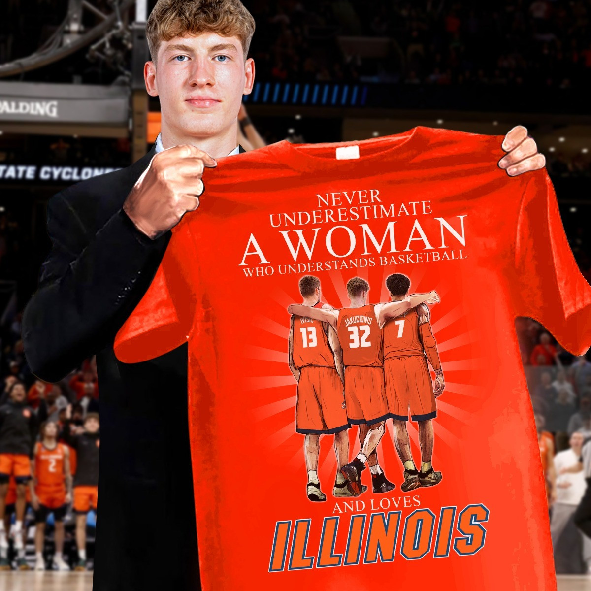 Never Underestimate A Woman Who Loves Illinois Fighting Illini Shirt Fan Gifts For Her-1