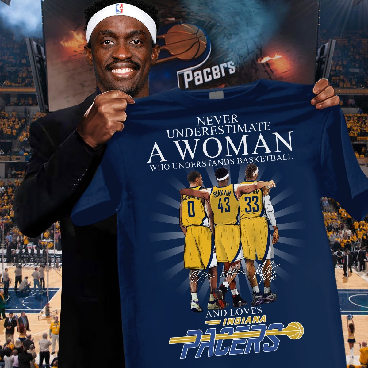 Never Underestimate A Woman Who Loves Indiana Pacers Shirt Basketball Gifts For Her-1
