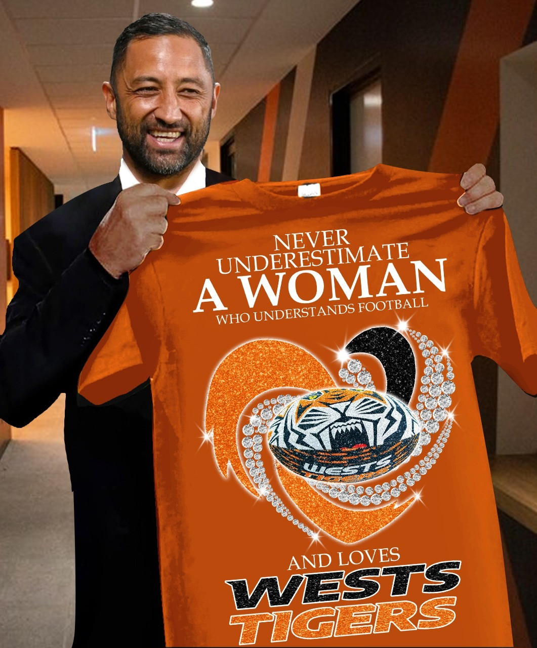 Never Underestimate A Woman Who Loves Wests Tigers T-Shirt Gifts For Football Fans-1