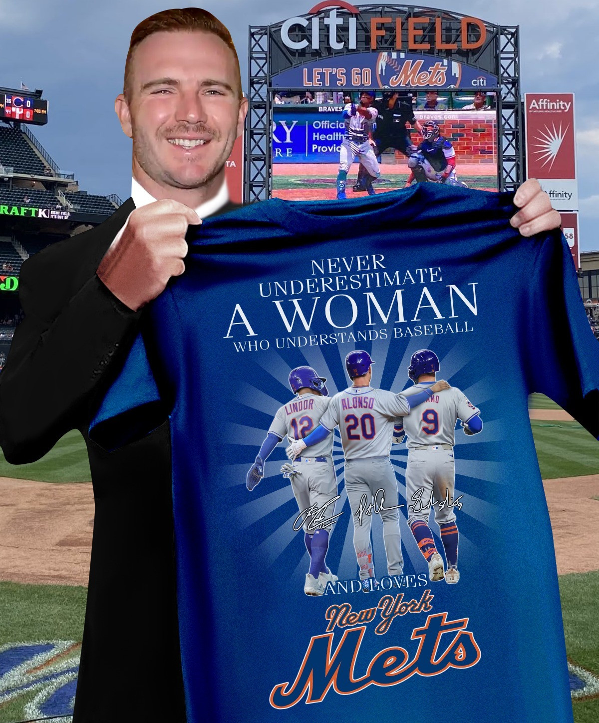 Never Underestimate Woman Loves New York Mets T-Shirt Baseball Mets Fan Gifts For Her-1