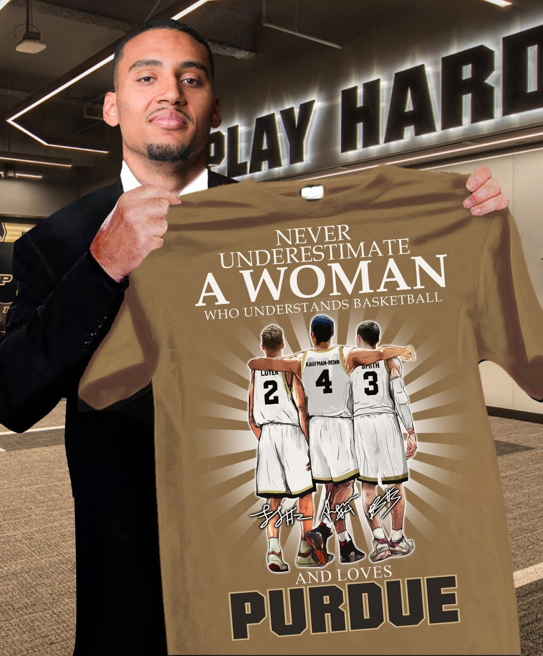 Never Underestimate Woman Who Loves Purdue Boilermakers Shirt Basketball Fan Gifts For Her-1