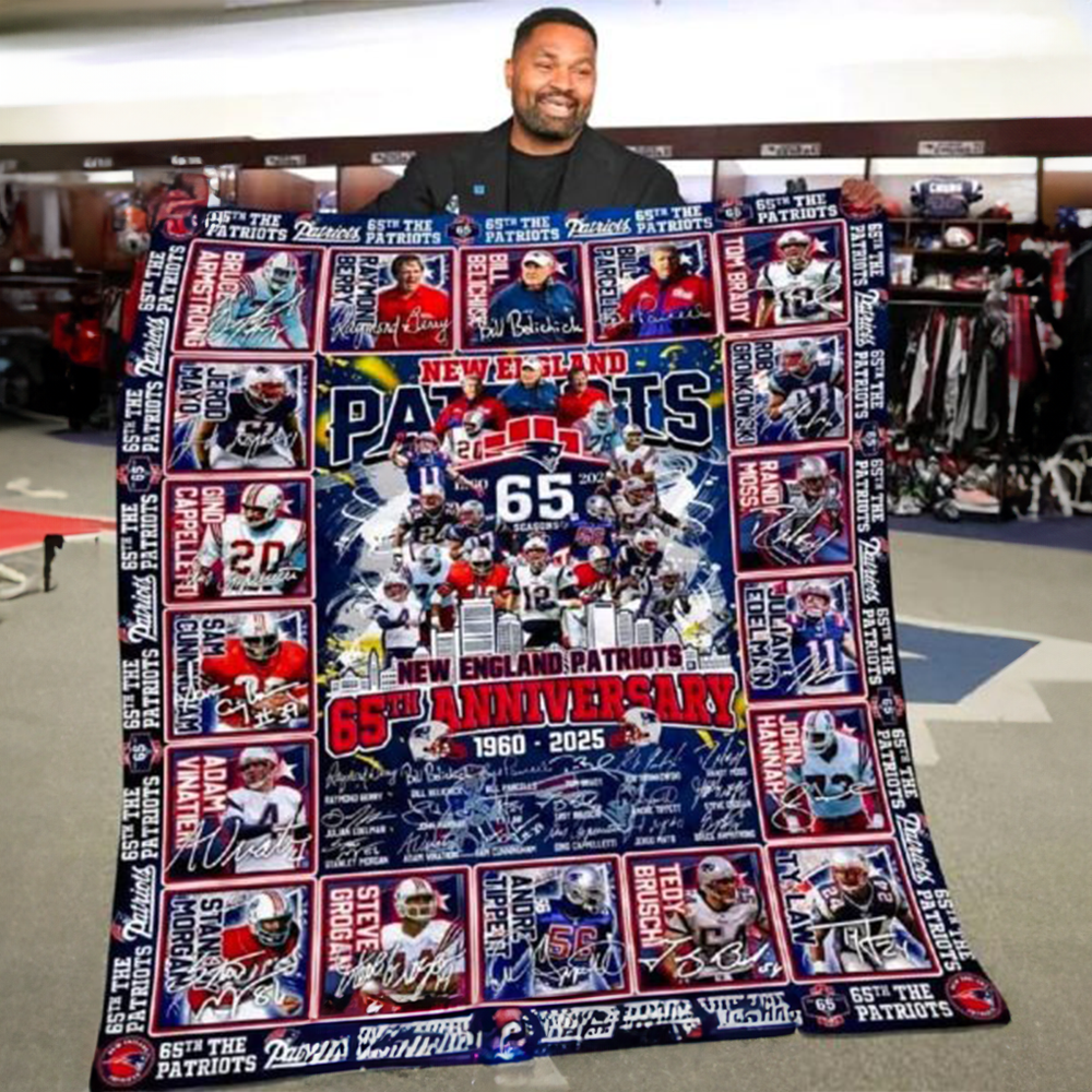 New England Patriots 65th Anniversary 1960 2025 Blanket Patriots Football Merch Gifts Idea-1