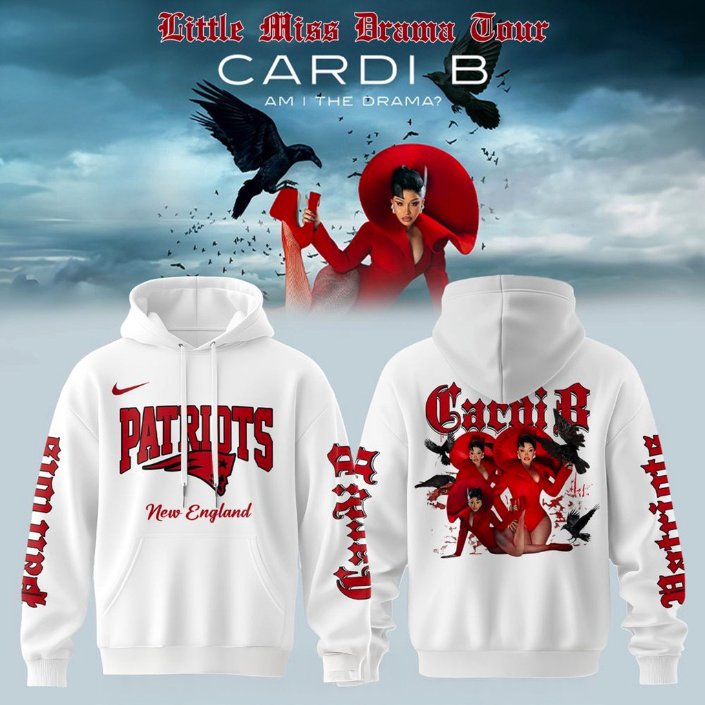 New England Patriots x Cardi B Little Miss Drama Tour 2026 Hoodie Patriots Merch Gifts For Wife-1