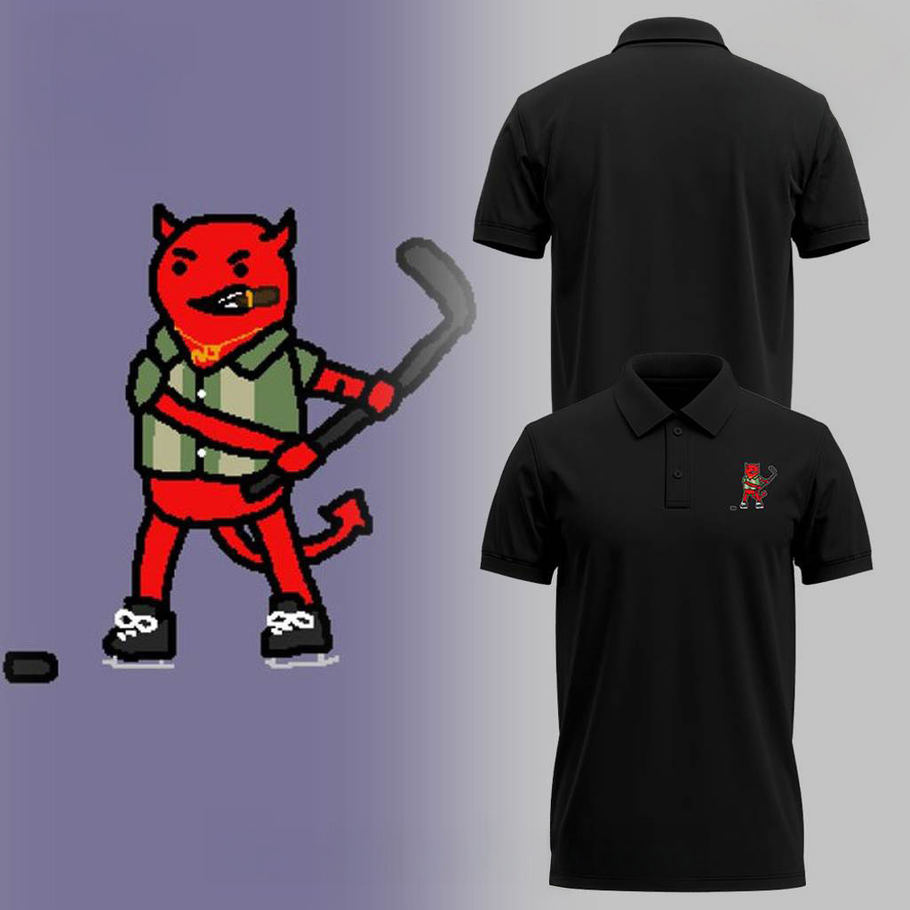 New Jersey Devils Special Logo Polo Shirt Devils Merch Cool Gifts For Hockey Fans-1
