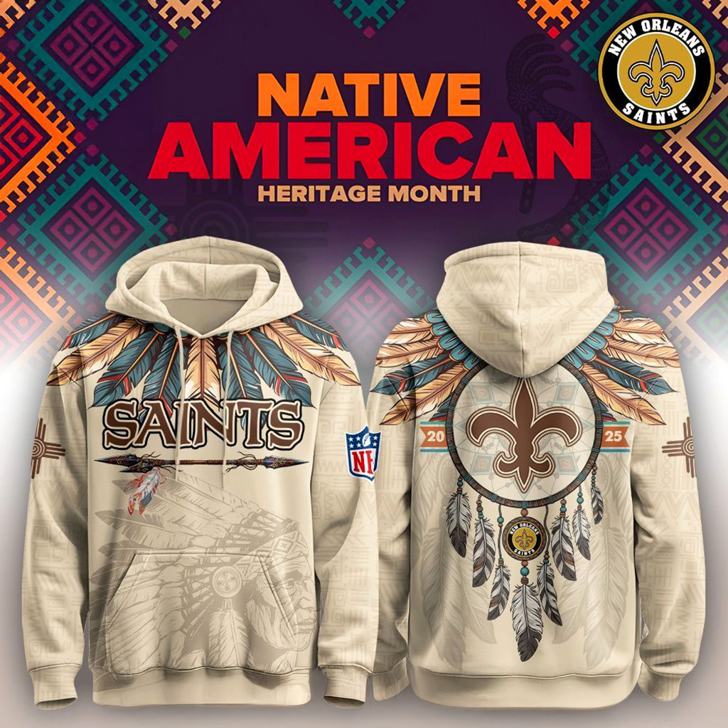 New Orleans Saints Native American Heritage Month Hoodie Saints Merch Best Football Gifts-1