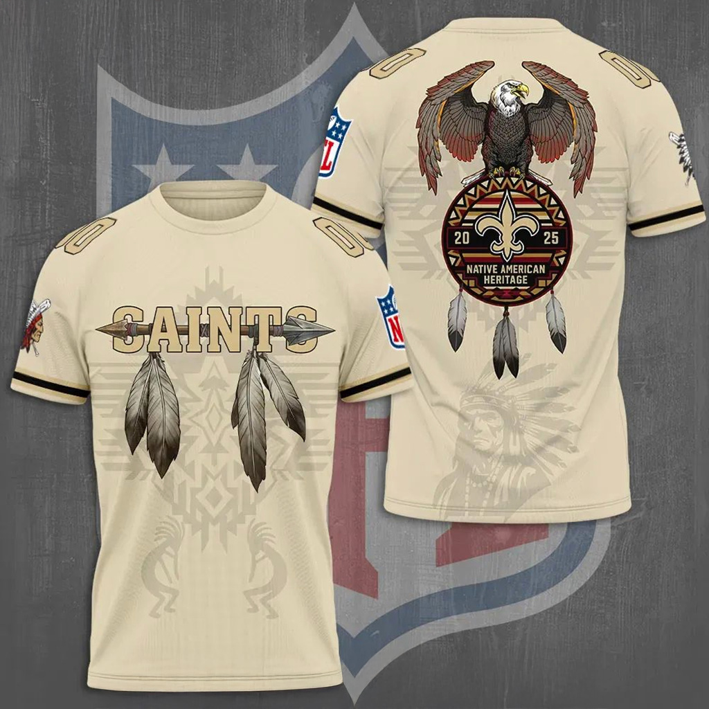 New Orleans Saints X Native American Heritage Shirt Saints Merch Gift For Football Fans-1