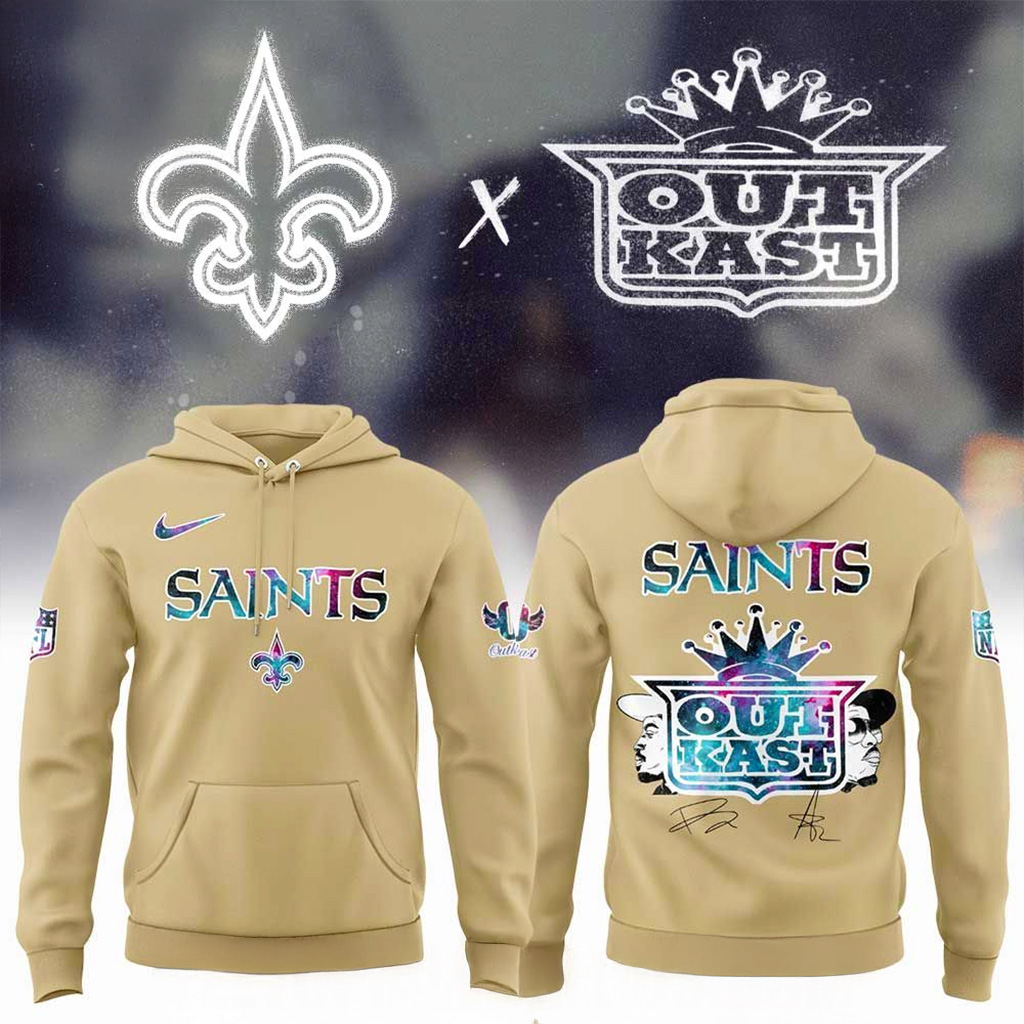 New Orleans Saints x Outkast Galaxy Signature Hoodie Saints Merch Gift For Him-1