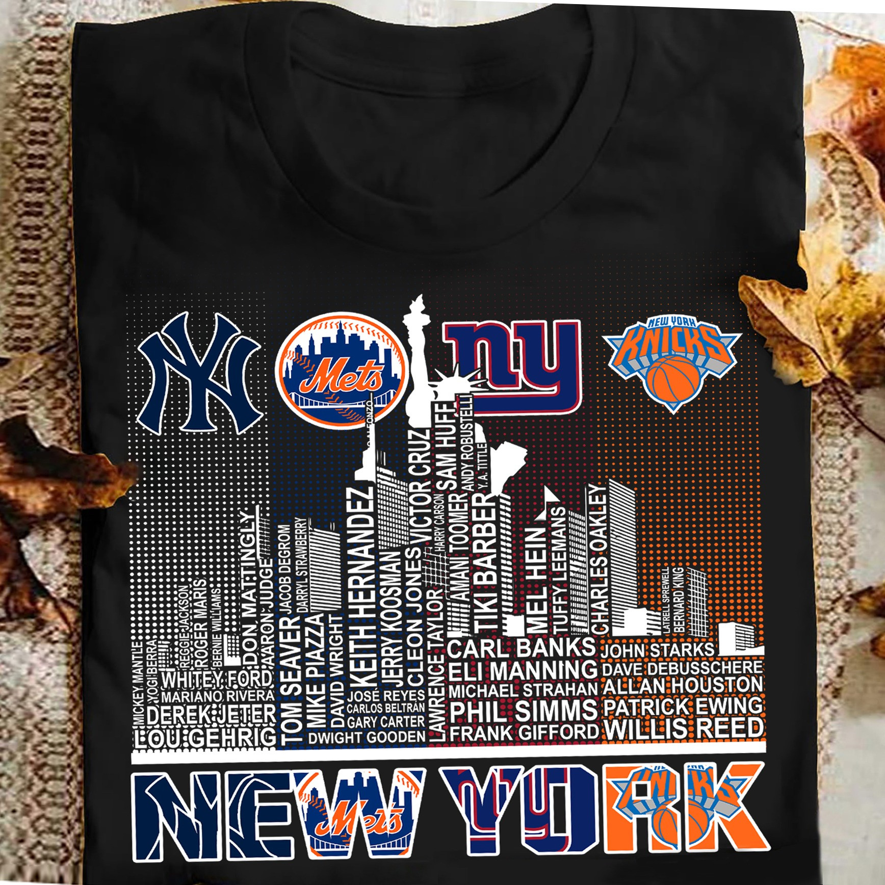 New York City Sports Teams Legends Names T-Shirt Yankees Mets Giants Knicks Fan Gifts-1