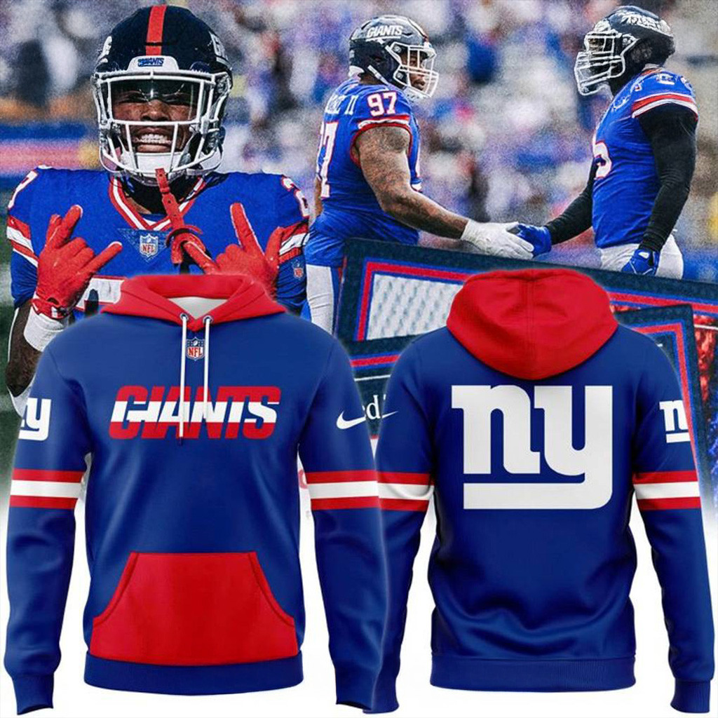 New York Giants Vintage Blue Hoodie Giants Merch Christmas Gifts For Boyfriend-1