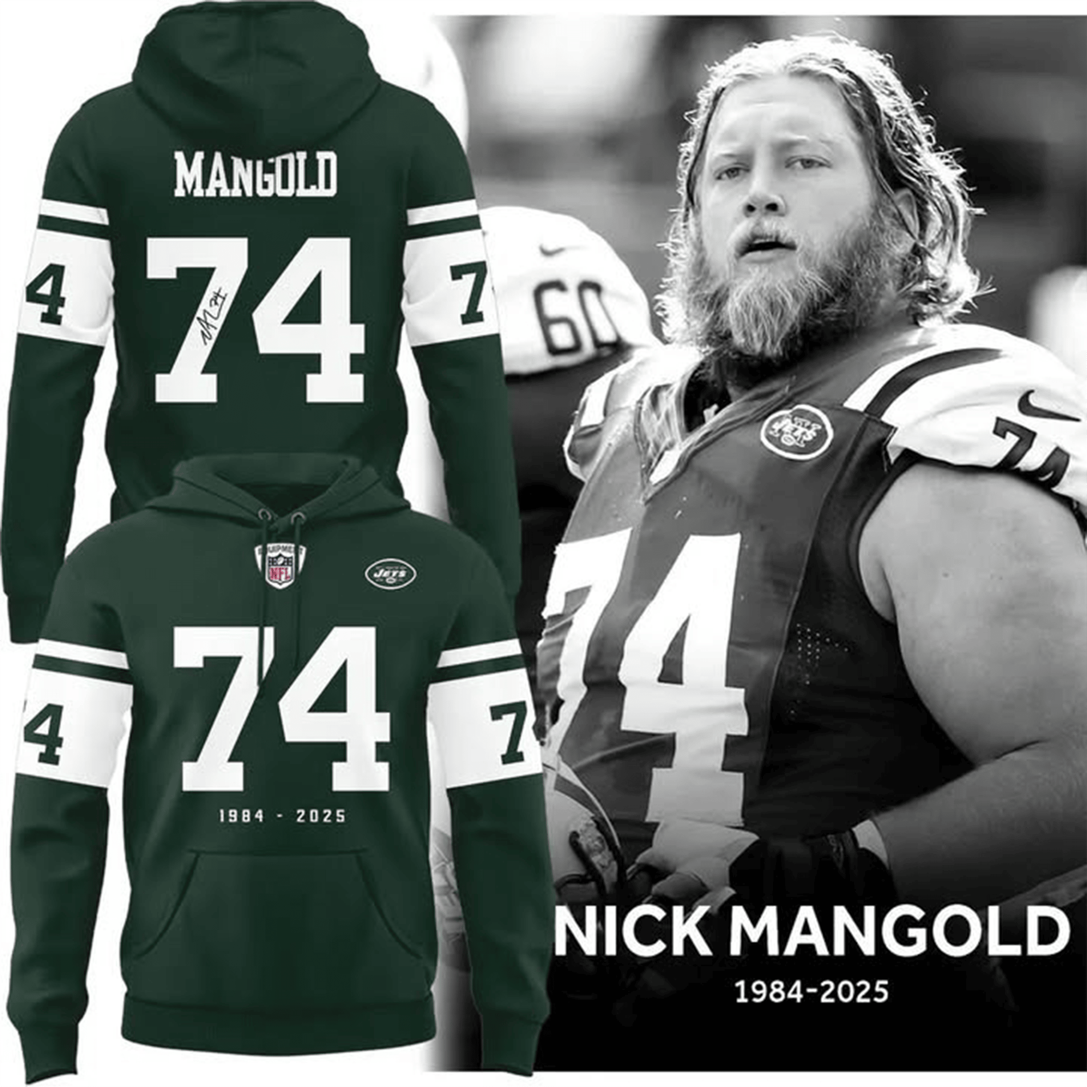 New York Jets In Memorial Nick Mangold Hoodie NFL Merch Mangold New York Jets Lovers Gifts-1