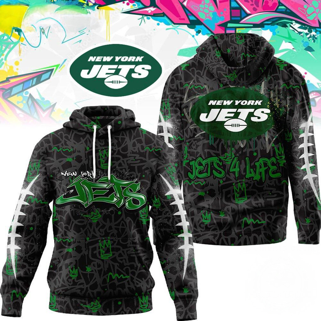 New York Jets NFL Special Graffiti My Team 4 Life Hoodie Jets Merch Christmas Gifts For Brother-1