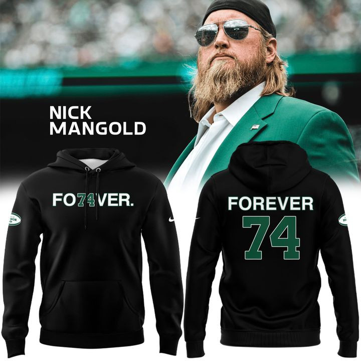 New York Jets Nick Mangold Hoodie Nick Mangold Forever 74 RIP Legends Clothing Presents-1