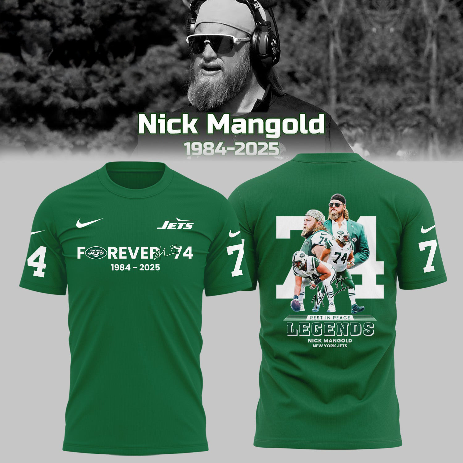 New York Jets Nick Mangold T-Shirt Rest In Peace Legends Nick Mangold Signature Shirt-1