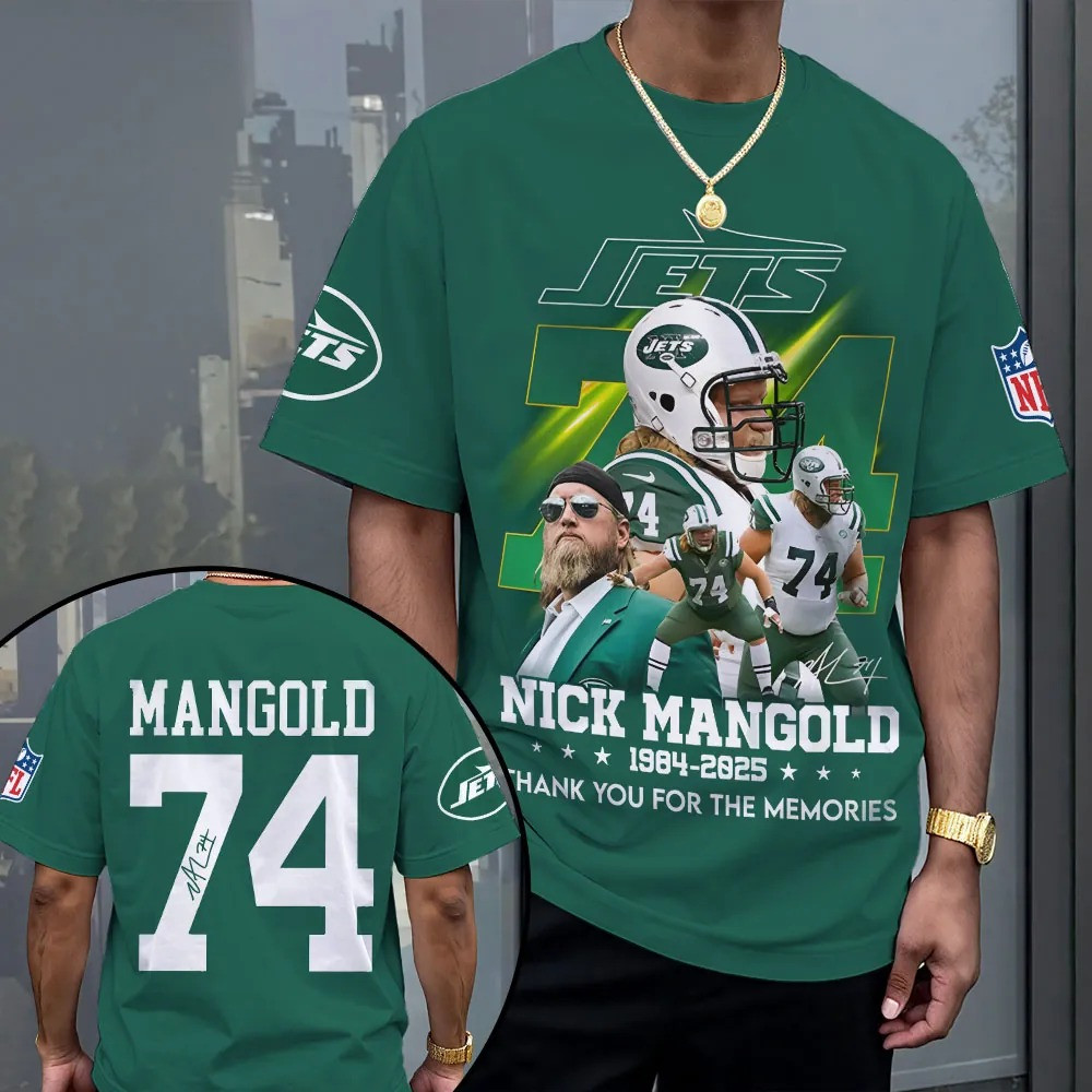 New York Jets X Nick Mangold T-Shirt Jets Merch Christmas Presents For Him-1