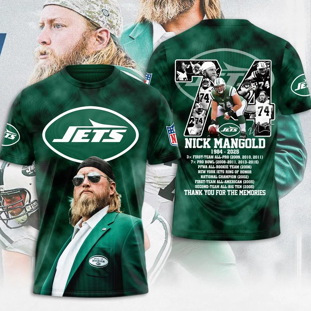 New York Jets X Nick Mangold T-Shirt Jets Merch Gift Ideas For Football Lovers-1