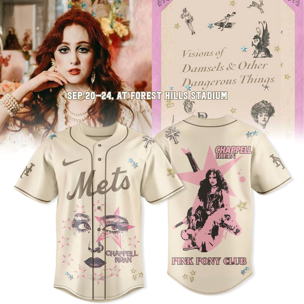 New York Mets Chappell Roan Visions Of Damsels Dangerous Things Tour Jersey Mets Merch-1