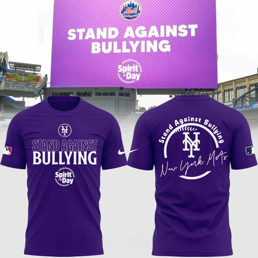 New York Mets Spirit Day 2025 Stand Against Bullying T-Shirt Mets Merch Gifts For Baseball Fans-1