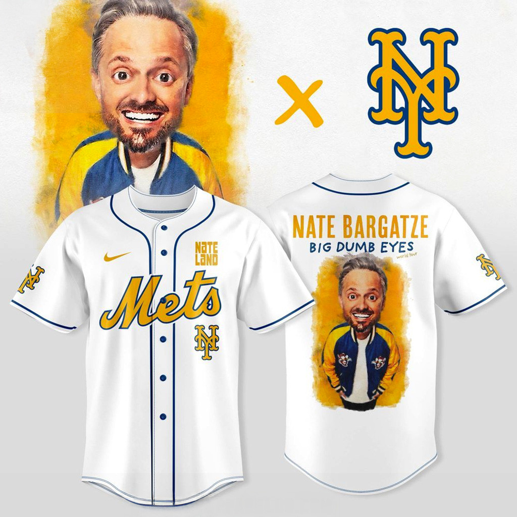 New York Mets X Nate Bargatze Big Dumb Eyes World Tour Jersey Mets Merch Gift For Fans-1
