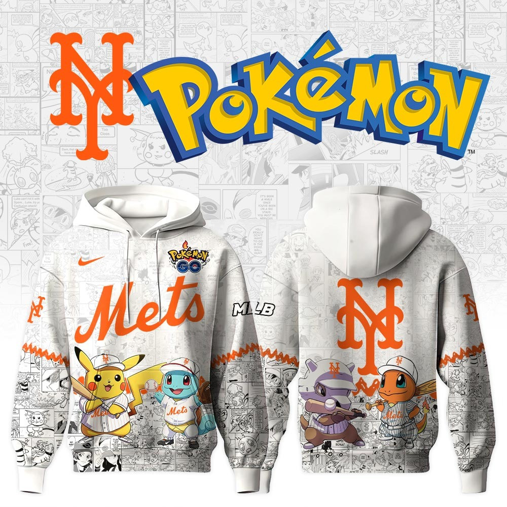 New York Mets X Pokemon Go Hoodie MLB Fan Merch Gifts For Baseball Lovers For Him Her-1