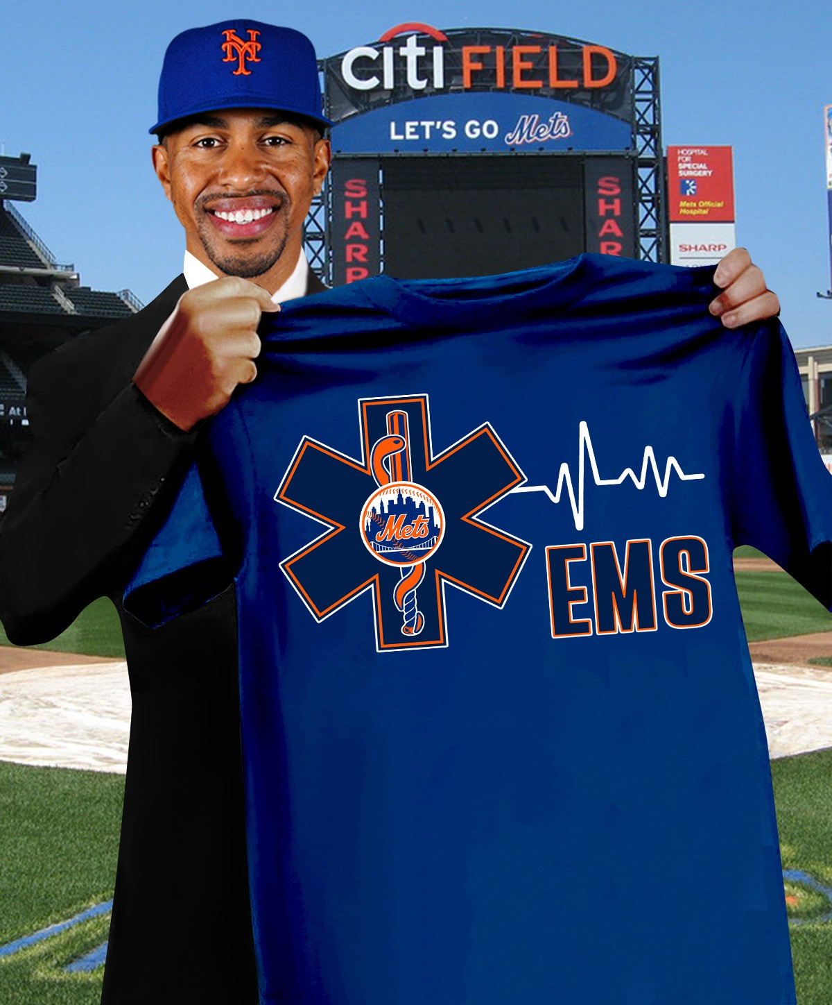 New York NY Mets EMS T-Shirt Support Honor Emergency Medical Mets Fan Merch Gift Ideas-1