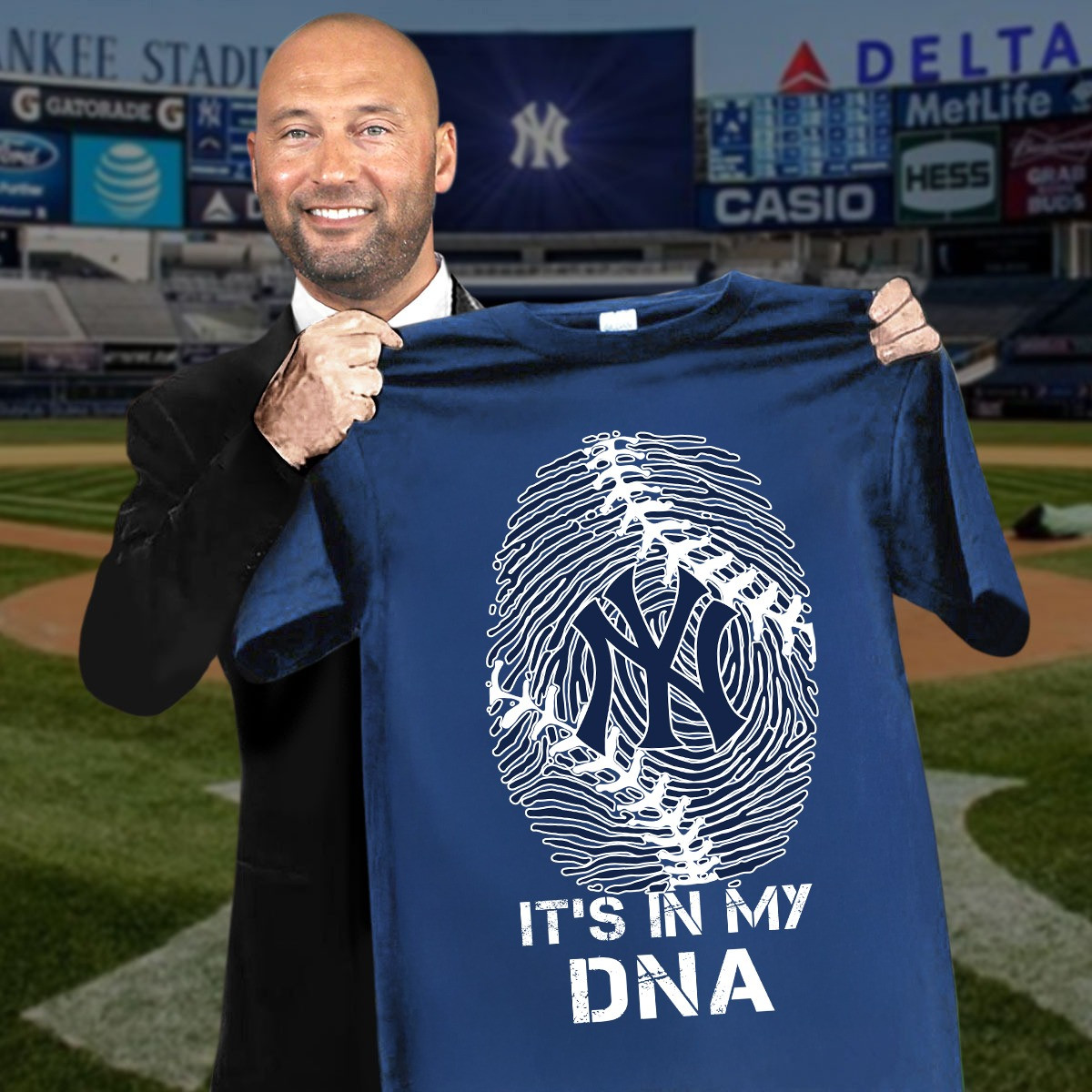 New York Yankees It's In My Dna T-Shirt Baseball Lover Gifts For Yankees Fans-1