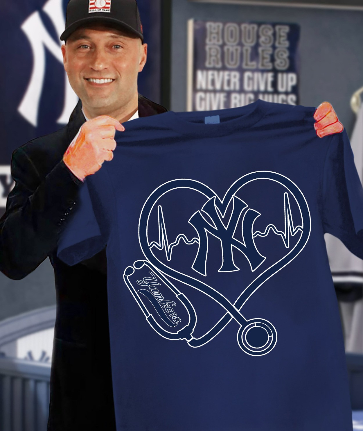 New York Yankees Nurses Night T-Shirt Honor Nurses Day Baseball Gifts For Yankees Fans-1