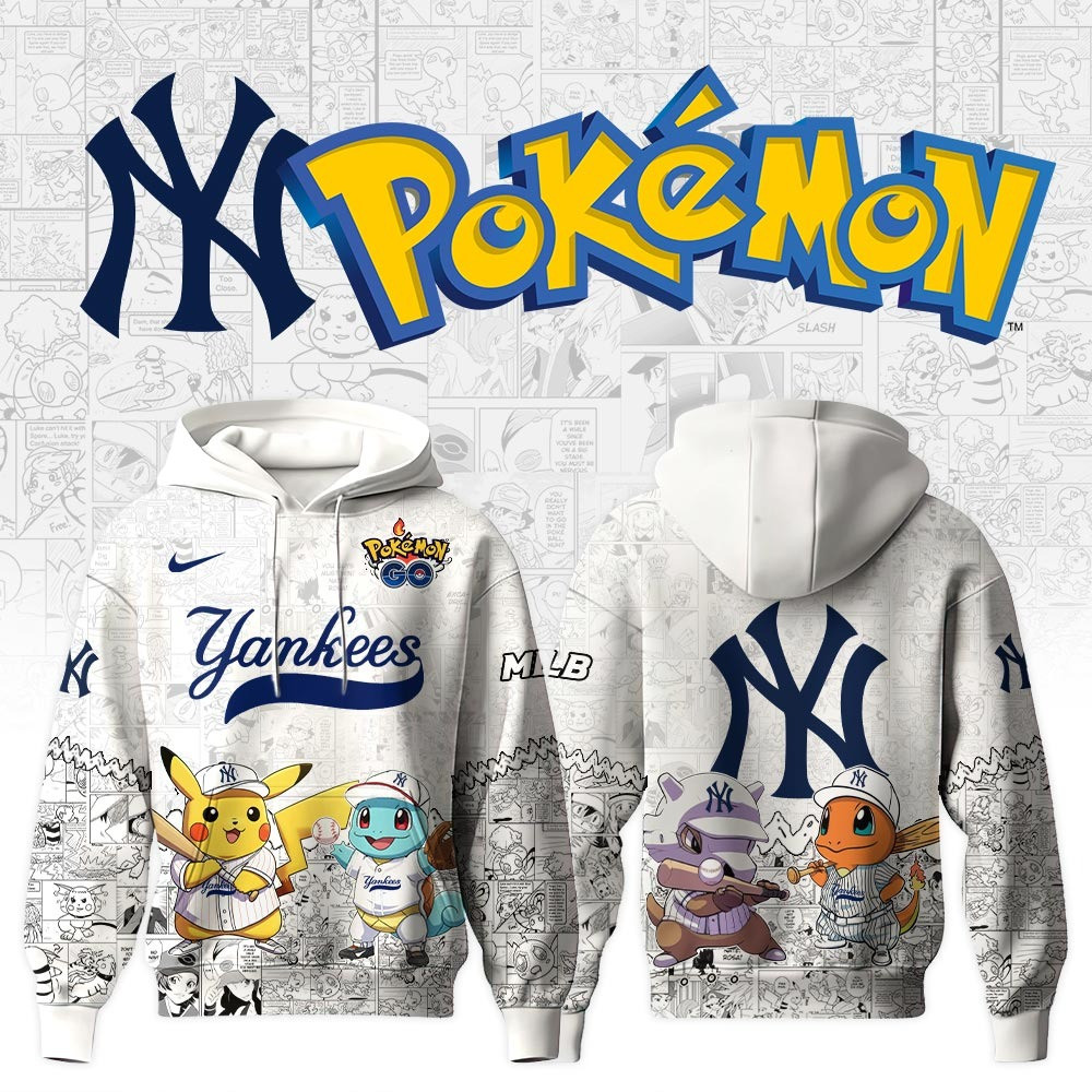 New York Yankees X Pokemon Go Hoodie MLB Merch Gifts For Baseball Fans For Him Her-1