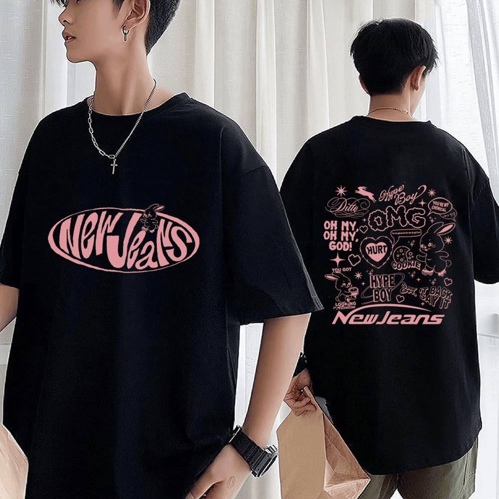 NewJeans Merch Kpop NewJeans T-Shirt Gifts For Kpop Fans Father's Day Gift for Husband-1