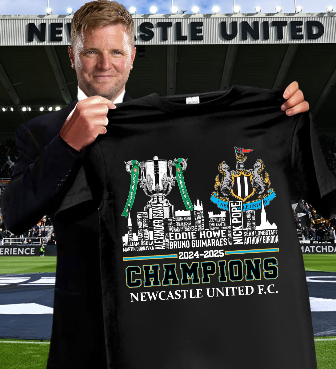 Newcastle United F.C Champions 2024-2025 T-Shirt Newcastle United F.C Club Merch Gifts-1