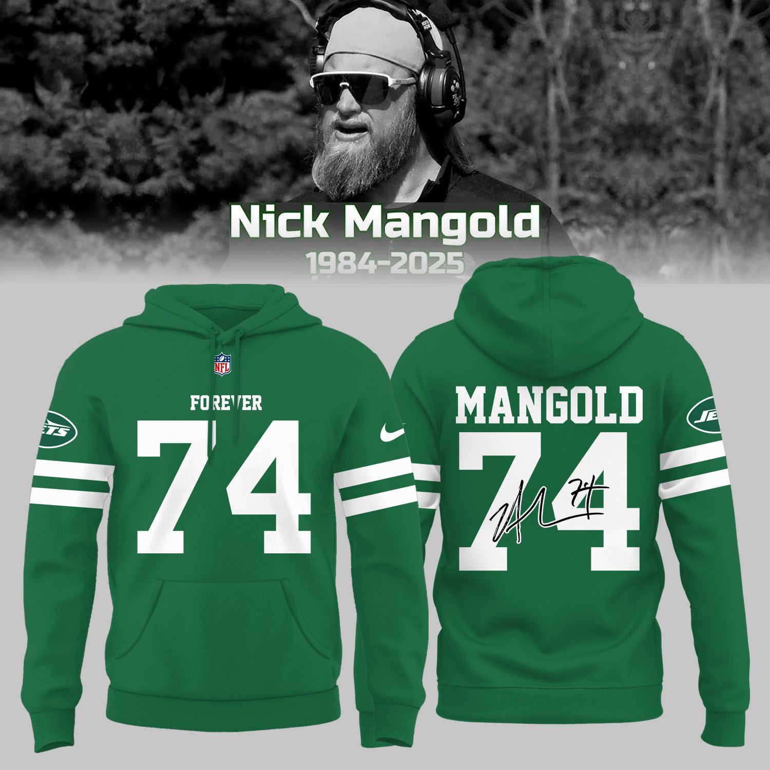 Nick Mangold Hoodie Forever 74 Rip Legends Nick Mangold Signature Shirt Gifts For Him-1