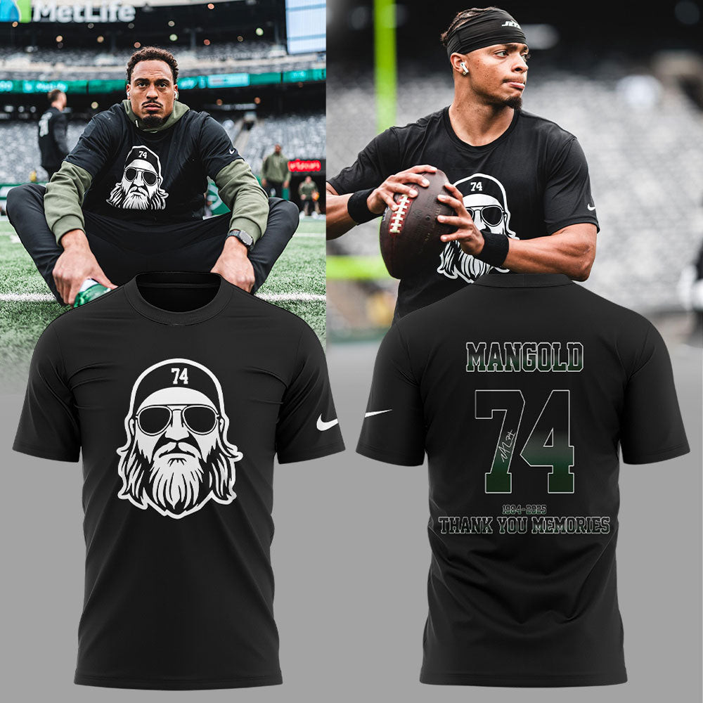 Nick Mangold T-Shirt Mangold Forever Thank You Memories 1984 2025 Signature Shirt-1