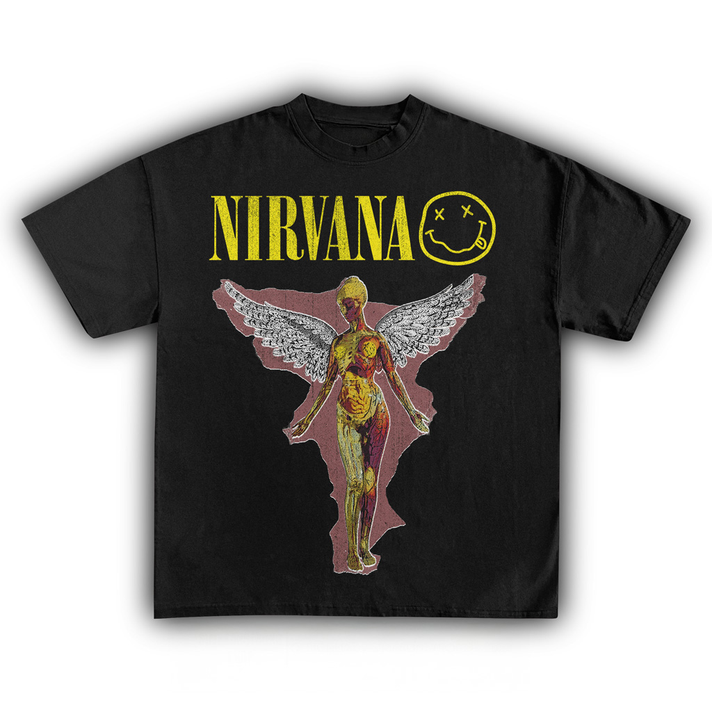 Nirvana Vintage Black Shirt Nirvana Merch Presents For Music Lovers-1