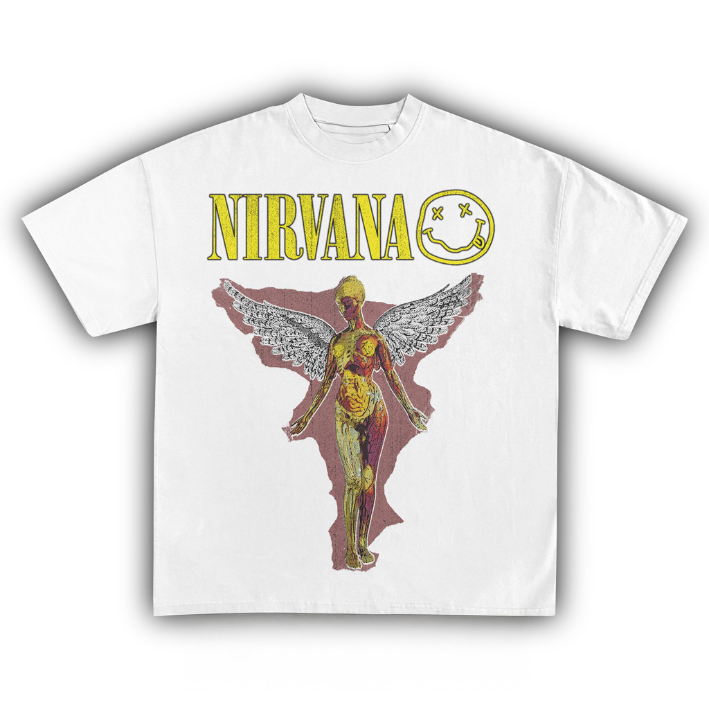 Nirvana Vintage White Shirt Nirvana Merch Best Gifts For Music Lovers-1