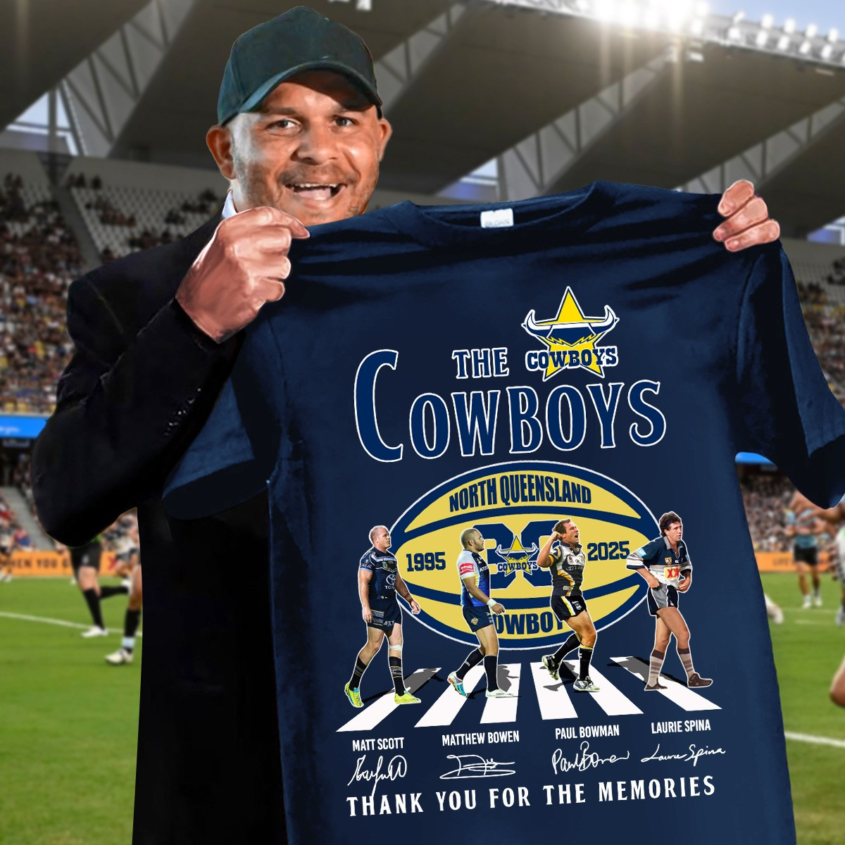 North Queensland Cowboys 30Th Anniversary 1995-2025 T-Shirt Thank You For The Memories-1