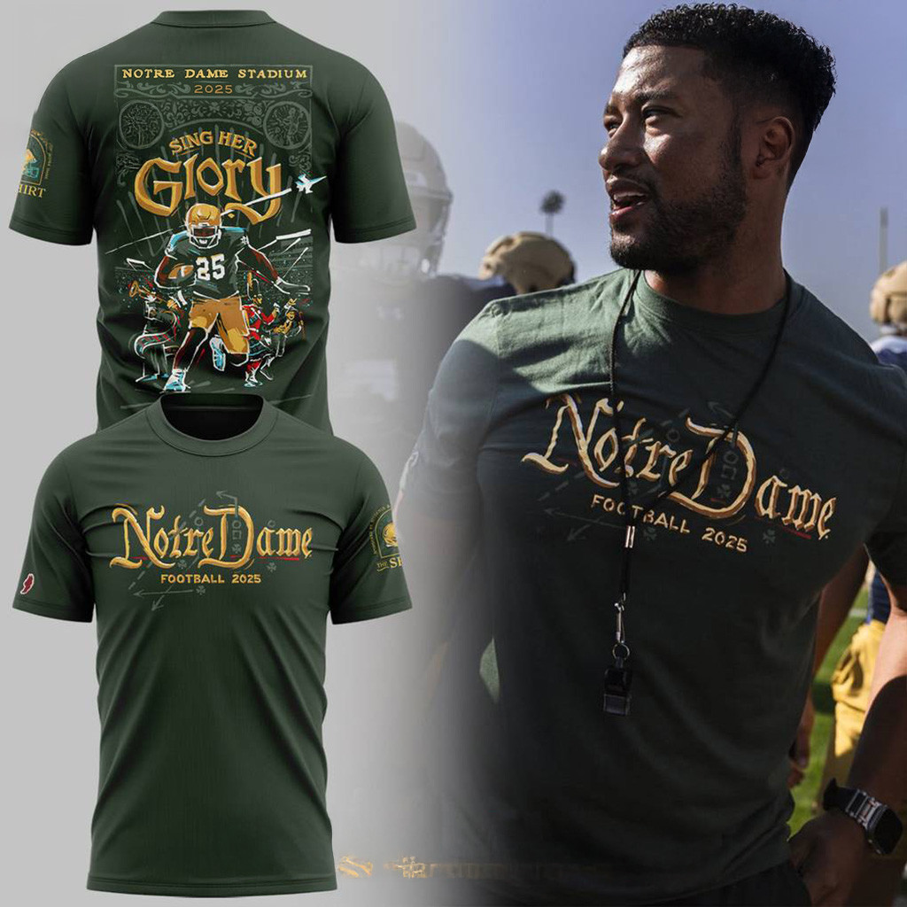 Notre Dame Fighting Irish New Season 2025 T-Shirt Christmas Gifts For Football Fan-1