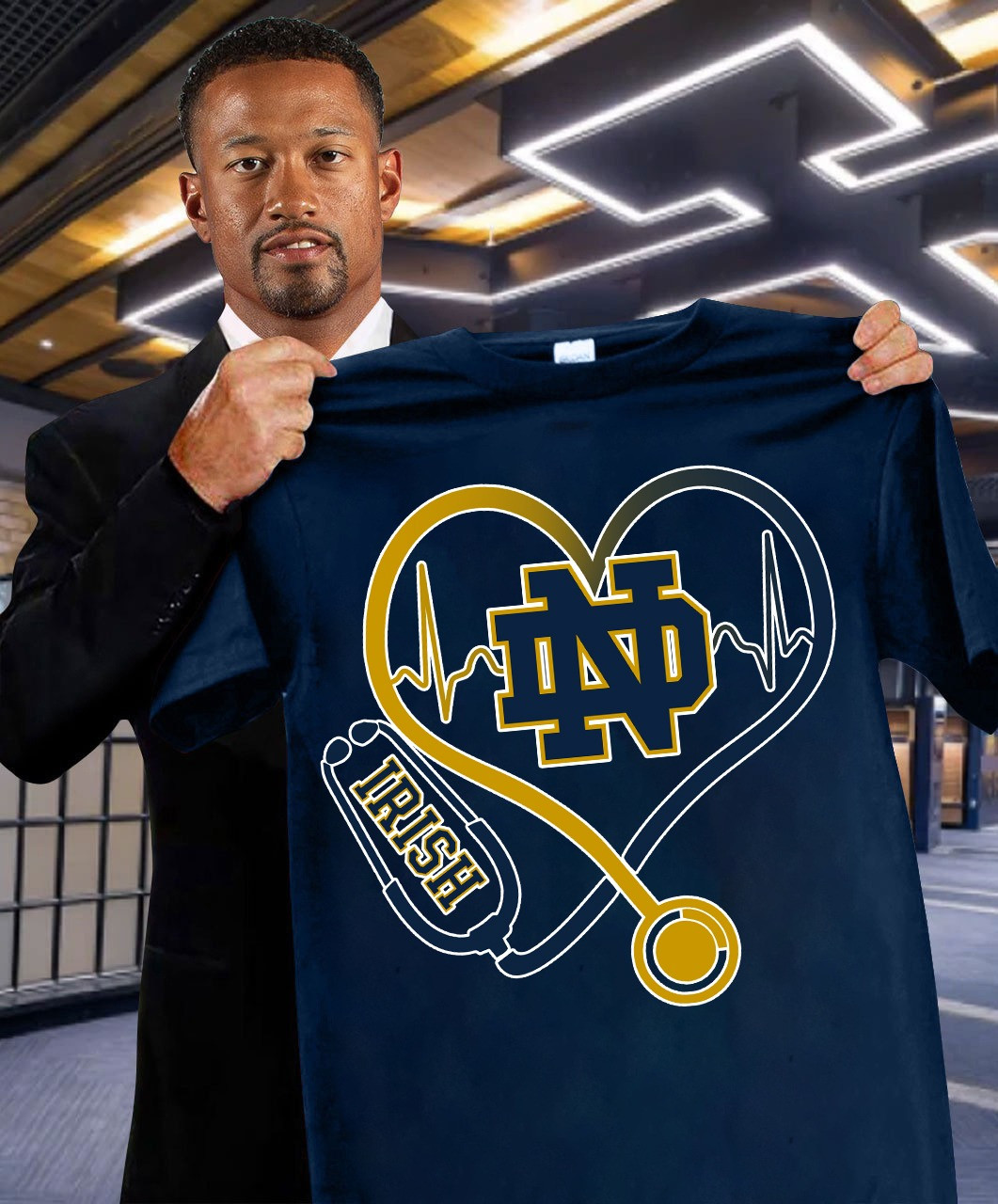 Notre Dame Irish Nurses Night T-Shirt Honor National Nurses Day Football Fan Lovers Gifts-1