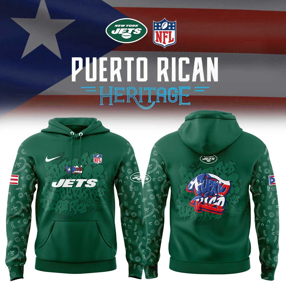 Ny Jets Puerto Rican Heritage Hoodie Nick Mangold Forever Football Apparel Commemorative Gifts-1