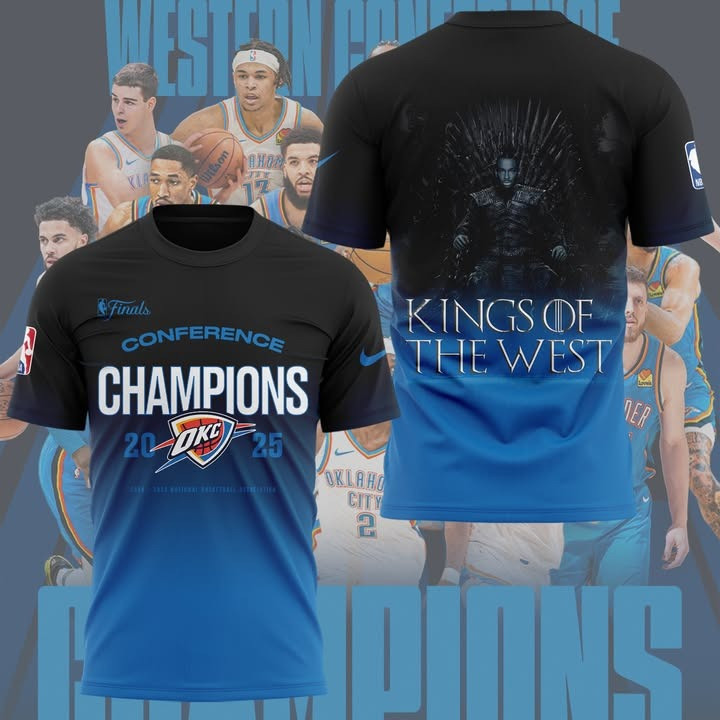OKC City Thunder Western Conference Champions Finals 2025 T-Shirt King Of The West Merch-1