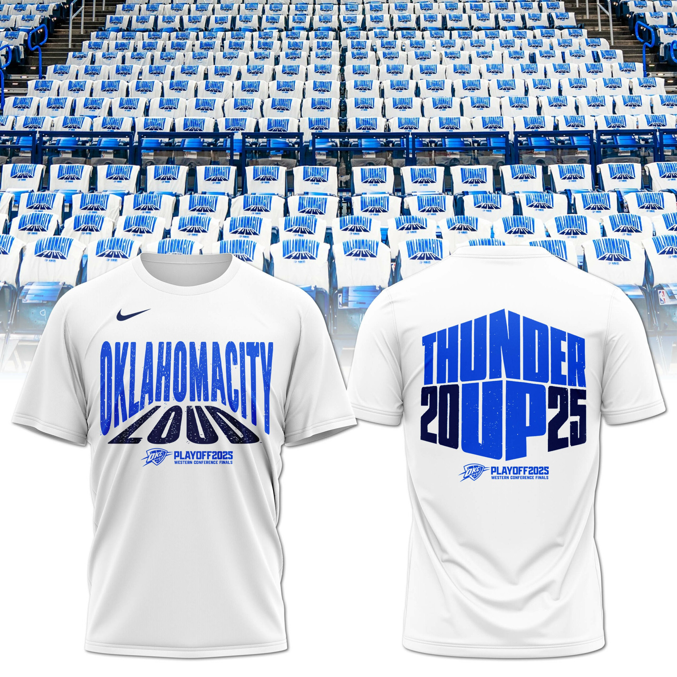 OKC Oklahoma City Loud Thunder Up Shirt Men's Basketball NBA 2025 Playoffs Merch Clothing-1