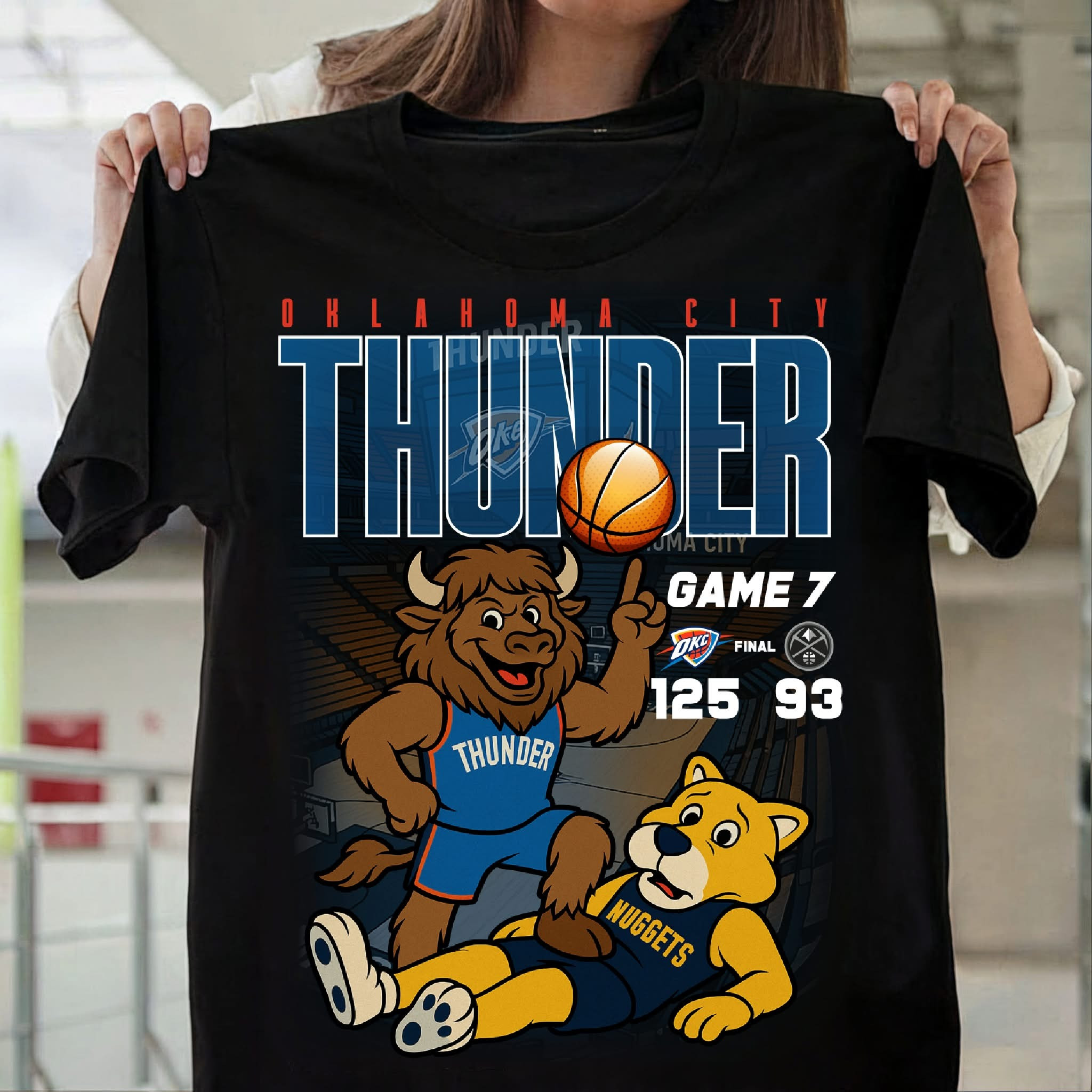 OKC Oklahoma City Thunder Beat Denver Nuggets 125-93 T-Shirt Gifts For OKC Thunder Fans-1