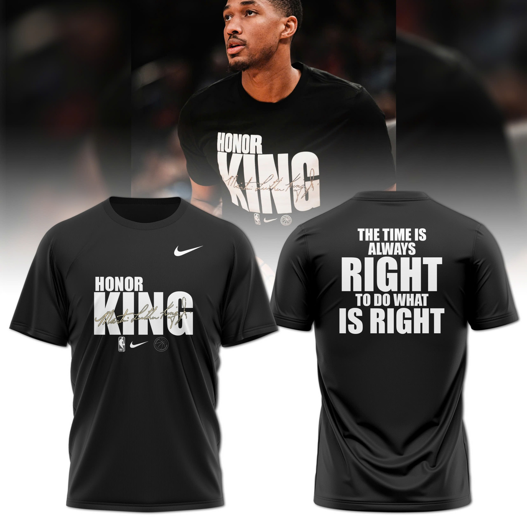 OKC Oklahoma City Thunder Honor King T-Shirt The Time Is Always Right To Do What Is Right-1