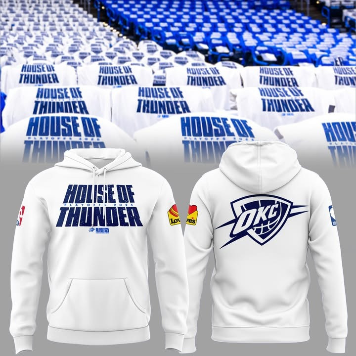 OKC Oklahoma City Thunder House Of Thunder Hoodie NBA Playoff 2025 Merch Fan Clothing-1