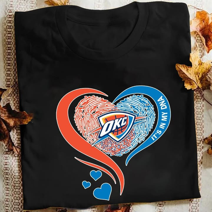 OKC Oklahoma City Thunder It's In My DNA T-Shirt Fan Merch Basketball Father's Day Gifts-1