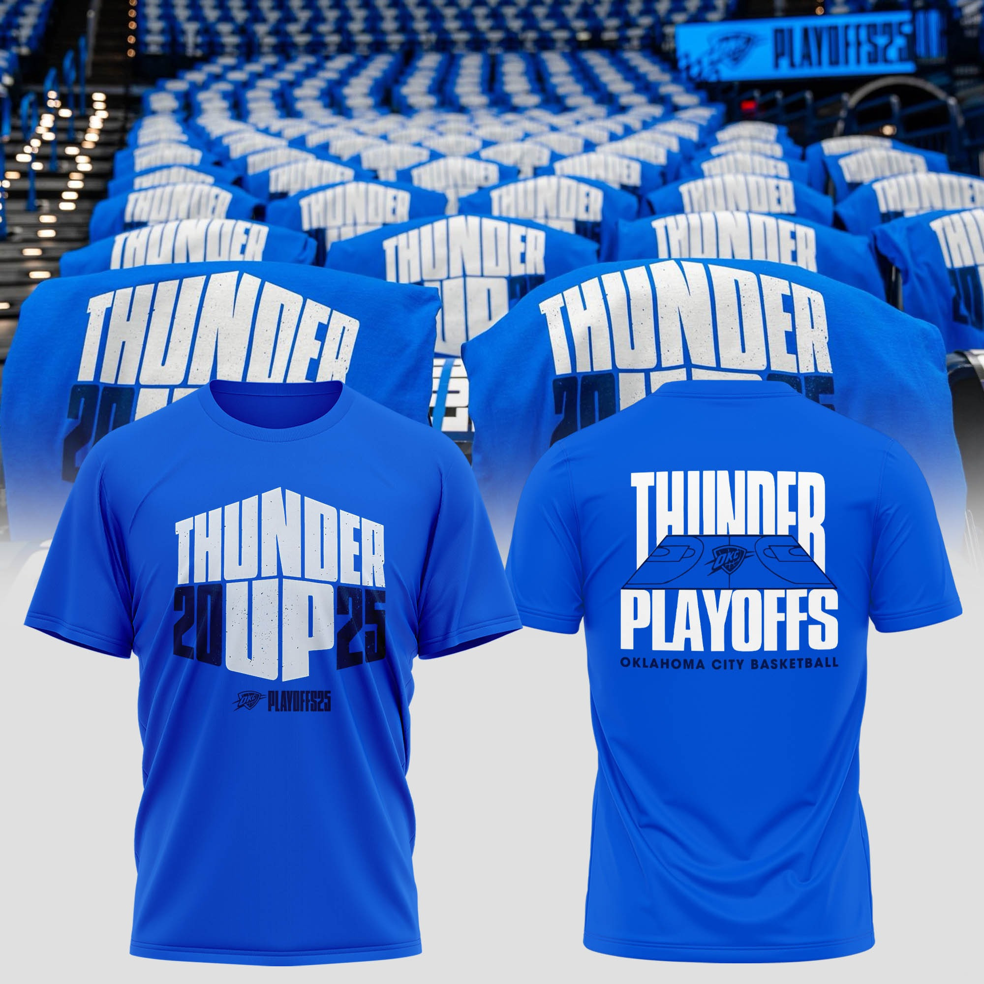 OKC Oklahoma City Thunder Shirt Blue Basketball NBA 2025 Playoffs OKC Thunder Merch-1