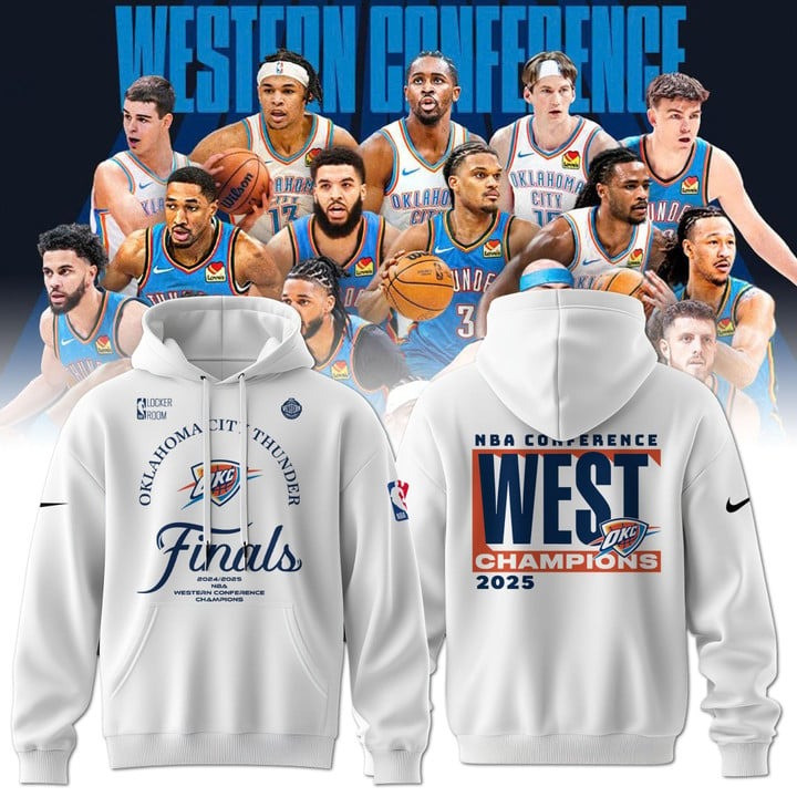 OKC Oklahoma City Thunder Western Conference Champions Hoodie 2025 NBA Merch Apparel-1 OKC Oklahoma City Thunder Western Conference Champions Hoodie 2025 NBA Merch Apparel-1
