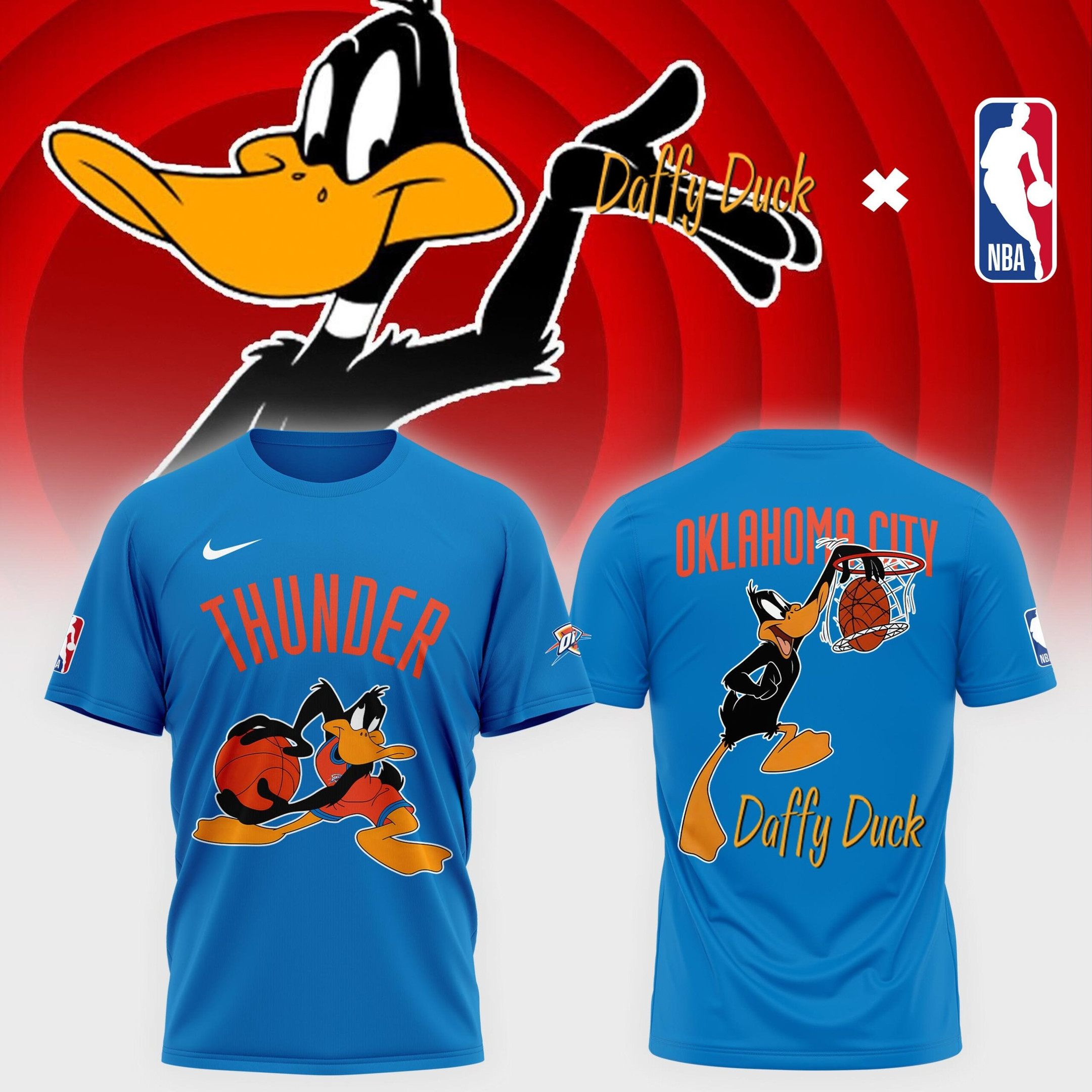 OKC Oklahoma City Thunder x Daffy Duck T-Shirt NBA Basketball Fan Merch Best Gift Ideas-1