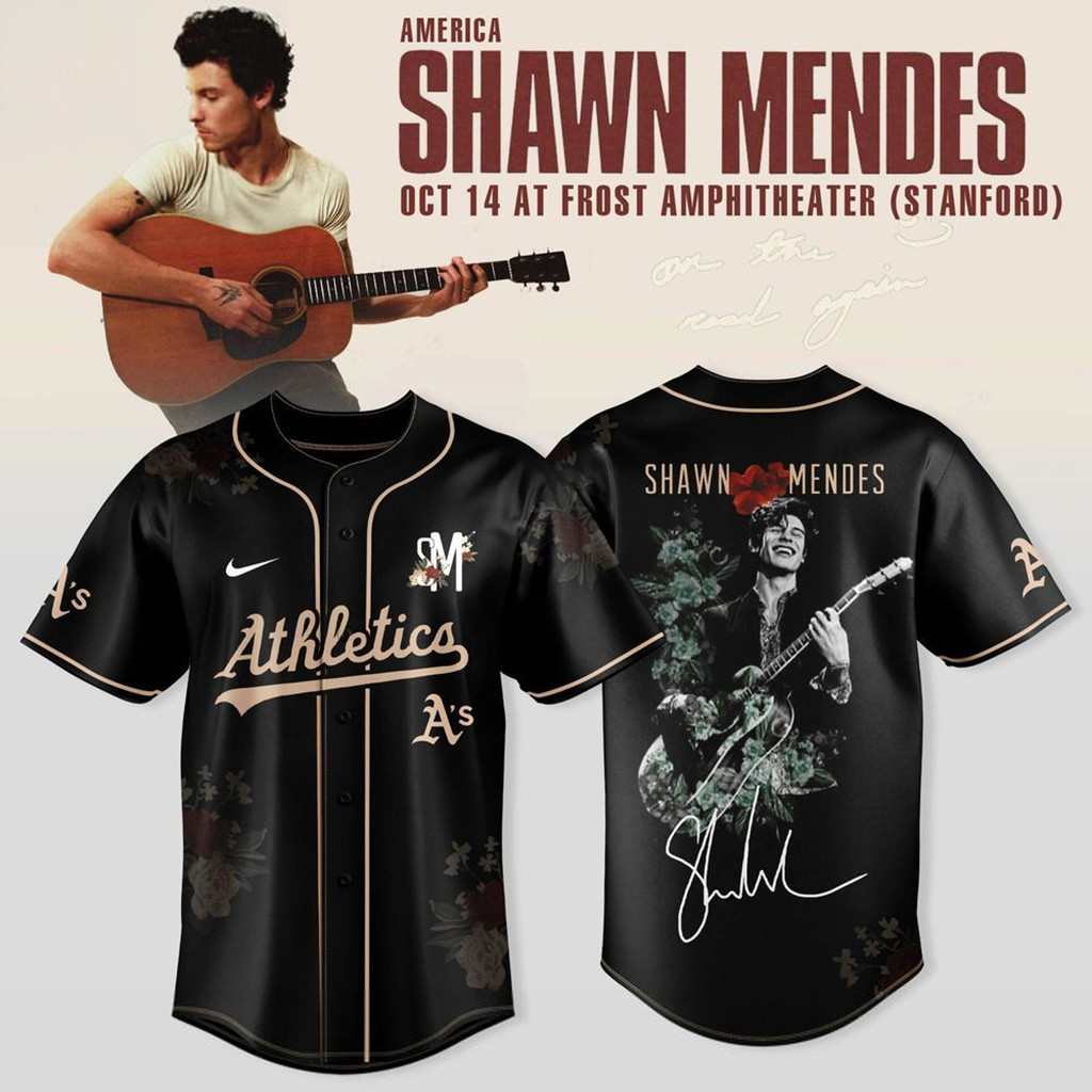 Oakland Athletics X Shawn Mendes On The Road Again Tour Jersey Oakland Athletics Merch-1