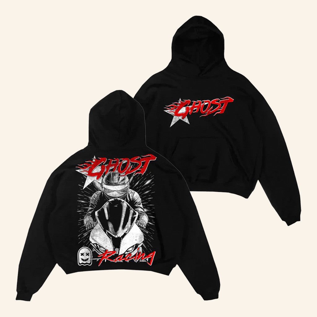 Official Ghost Racing Merch Store Star Ghost Black Hoodie Birthday Gifts For Besties-1