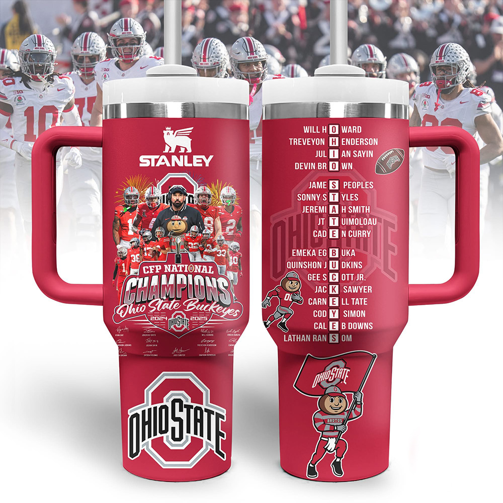 Ohio State Buckeyes CFP National Champions Tumbler Championship Merch Football Fan Gifts-1
